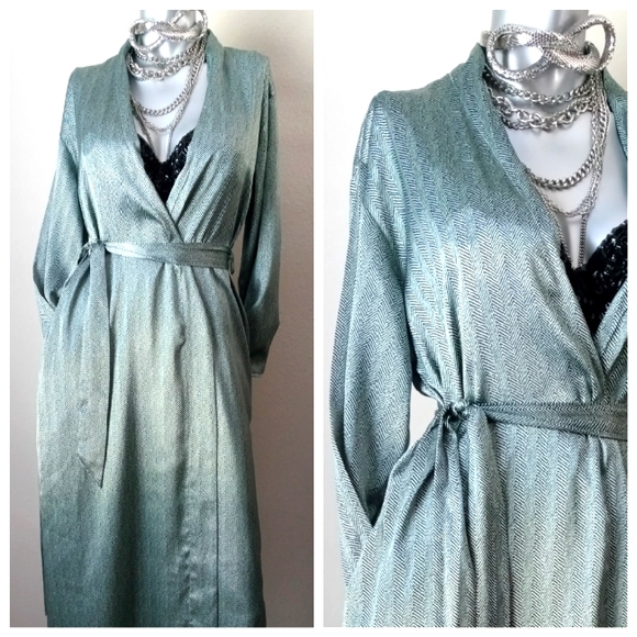 Jones New York Silky Herringbone Print Matching Belt Authentic Wrap Dress - Picture 4 of 12